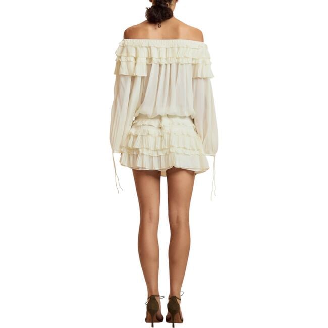 Ruffle Pleated Micro Skirt, Off White - Skirts - 6
