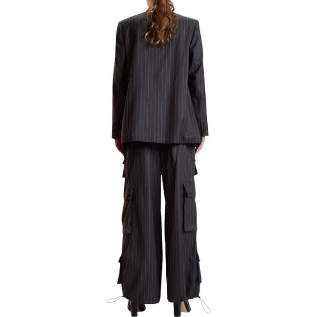 Pinstripe Cargo Pants, Heather Grey - Pants - 5