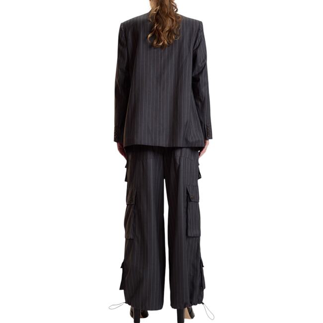 Pinstripe Oversized Jacket, Heather Grey - Blazers & Sport Coats - 5