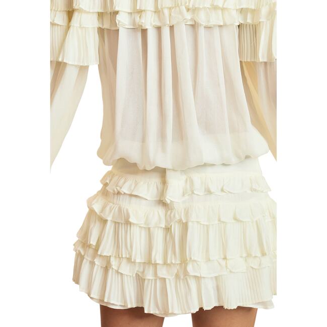 Off Shoulder Ruffle Blouse, Off White