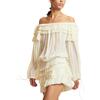 Off Shoulder Ruffle Blouse, Off White - Blouses - 3