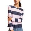 Long Sleeve Everyday Tee, Pink/Navy - T-Shirts - 1 - thumbnail