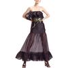 Organza Midi Skirt, Black/Burgundy - Skirts - 4 - thumbnail