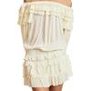 Off Shoulder Ruffle Blouse, Off White - Blouses - 4