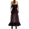 Organza Midi Skirt, Black/Burgundy - Skirts - 5 - thumbnail