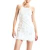 3D Applique Fitted Mini Dress, White - Dresses - 2 - thumbnail