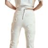 3D Flowers Ponte Knit Cropped Pants, White - Pants - 4 - thumbnail