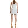 3D Applique Fitted Mini Dress, White - Dresses - 5 - thumbnail