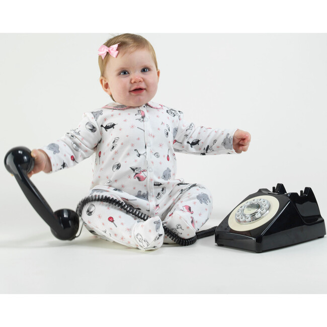 Eloise Toy Print Footie Gift Set, Pink