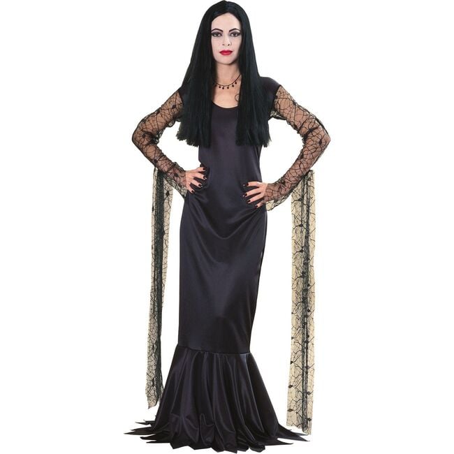 The Addams Family Morticia Addams Adult Costume, Black - Costumes - 1