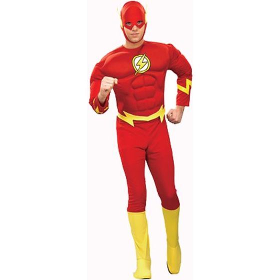 The Flash Muscle Chest Adult Costume, Multi