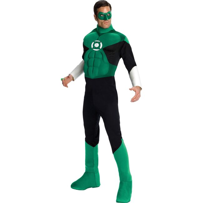 Dc Comics Green Lantern Deluxe Muscle Chest Adult Costume, Green - Costumes - 1