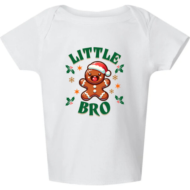 Little Bro Gingerbread Baby T-Shirt, White
