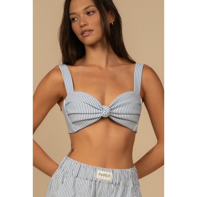Hayden Bikini Top, Classic Blue Stripe