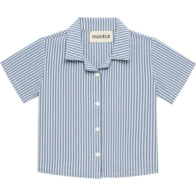Mini Button-Down Shirt, Classic Blue Stripe
