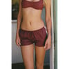Sporty Low-Rise Drawstring Short, Maroon - Shorts - 1 - thumbnail