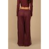 Sporty Drawstring Wide-Leg Pant, Maroon - Pants - 4 - thumbnail