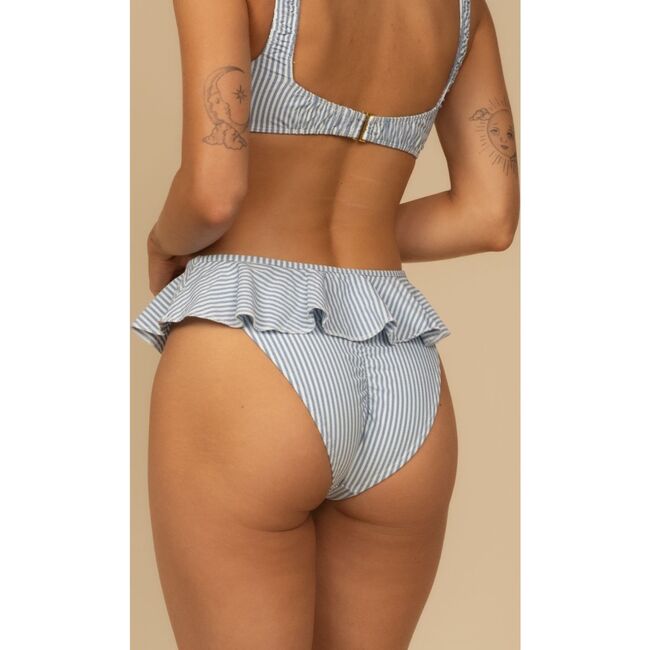 Tamarindo Ruffle Bikini Bottom, Classic Blue Stripe - Two Pieces - 4