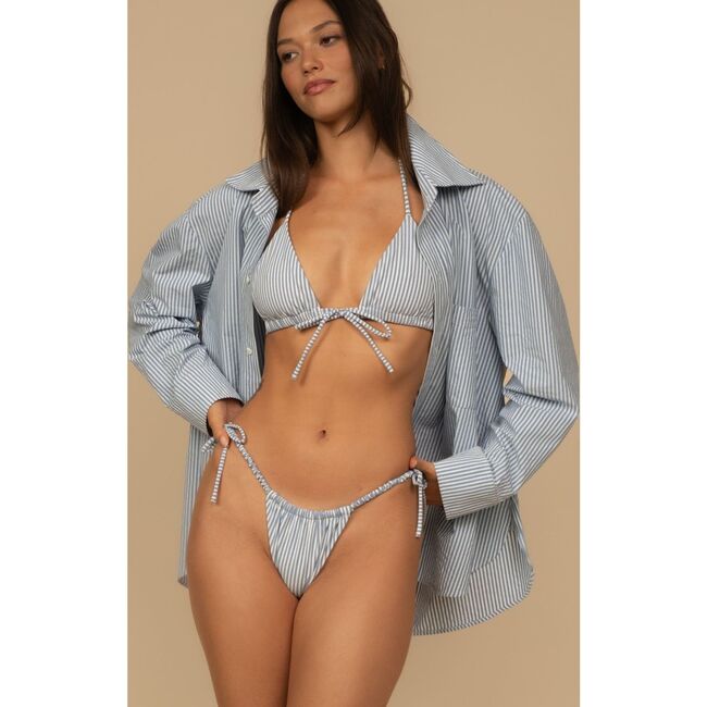 Boyfriend Button-Down Shirt, Classic Blue Stripe - Button Downs - 5