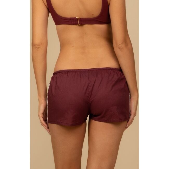 Sporty Low-Rise Drawstring Short, Maroon - Shorts - 3
