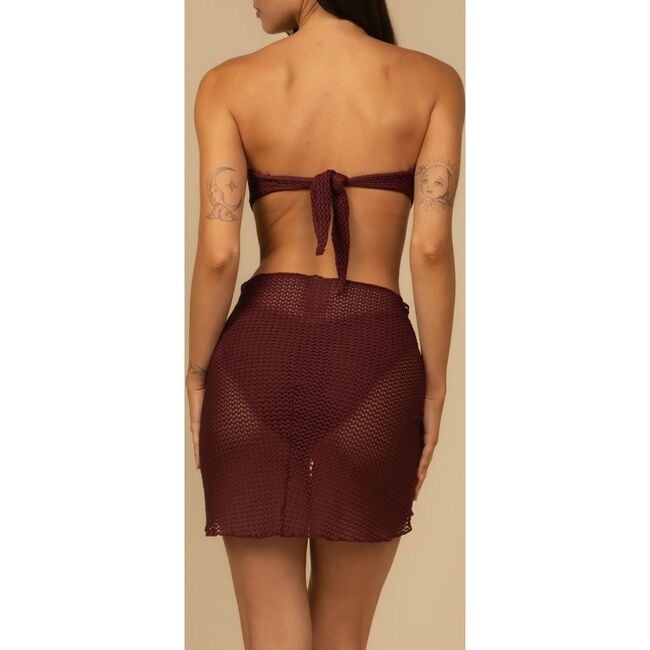 Sarong, Maroon Crochet - Cover-Ups - 4