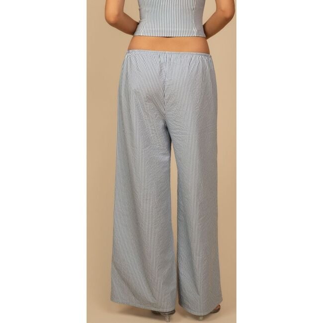 Drawstring Wide-Leg Pant, Classic Blue Stripe - Pants - 4