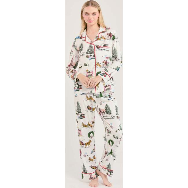 Holiday Toile Long Sleeve Pajama Pants Set