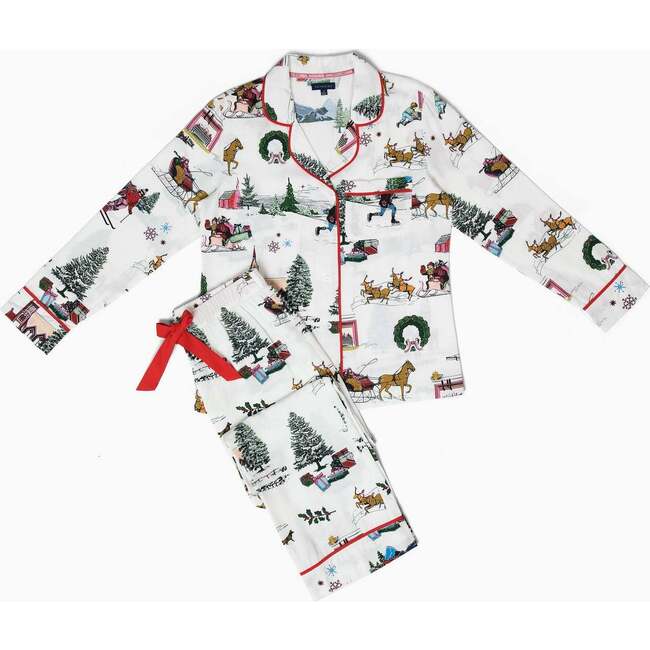 Holiday Toile Long Sleeve Pajama Pants Set