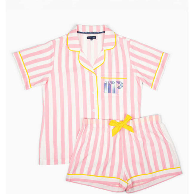 Retro Stripe Pajama Shorts Set