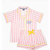 Retro Stripe Pajama Shorts Set - Pajamas - 2