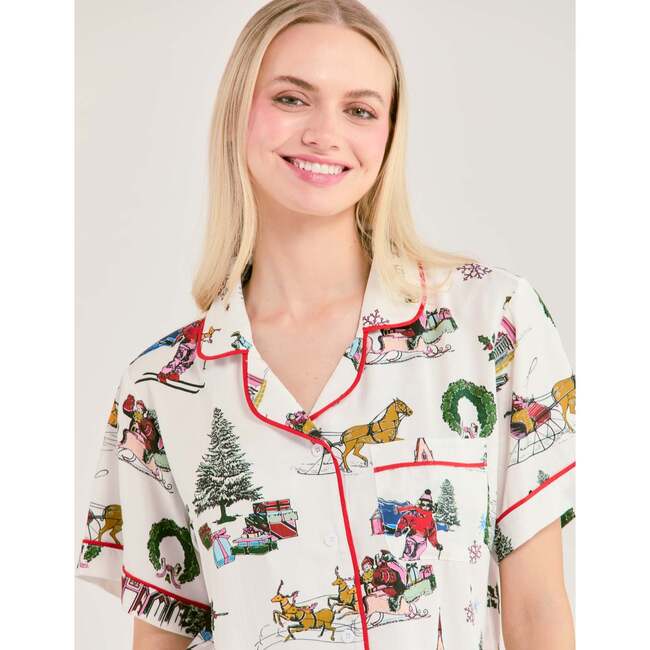 Holiday Toile Pajama Shorts Set - Pajamas - 4