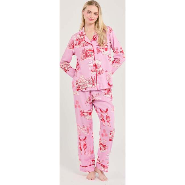 Après Ski Toile Long Sleeve Pajama Pants Set