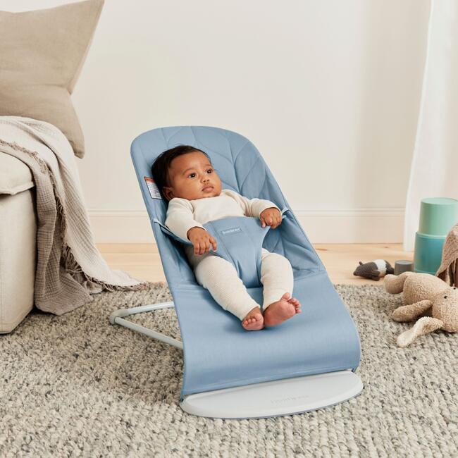 Baby Bouncer Bliss, Woven, Petal Quilt, Blue