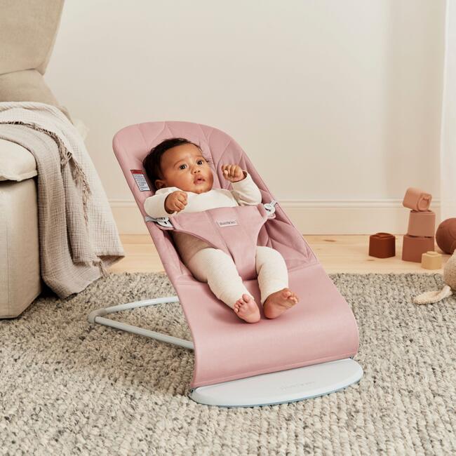Baby Bouncer Bliss, Woven, Petal Quilt, Dusty Pink - Bouncers - 4