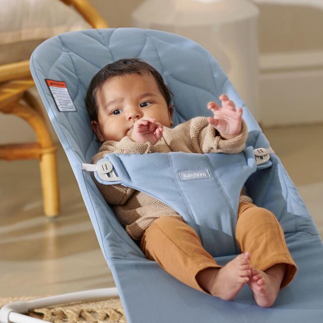 Baby Bouncer Bliss, Woven, Petal Quilt, Blue - Bouncers - 3