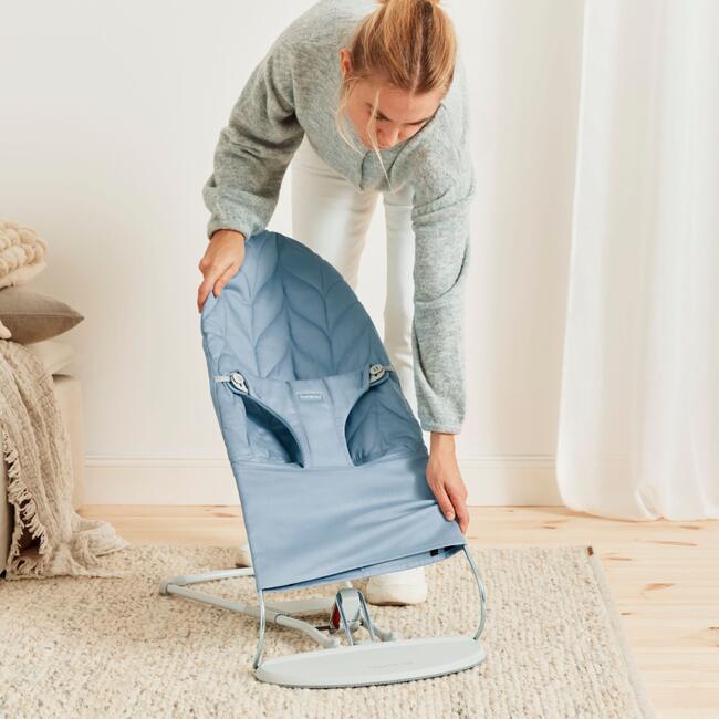 Baby Bouncer Bliss, Woven, Petal Quilt, Blue - Bouncers - 5