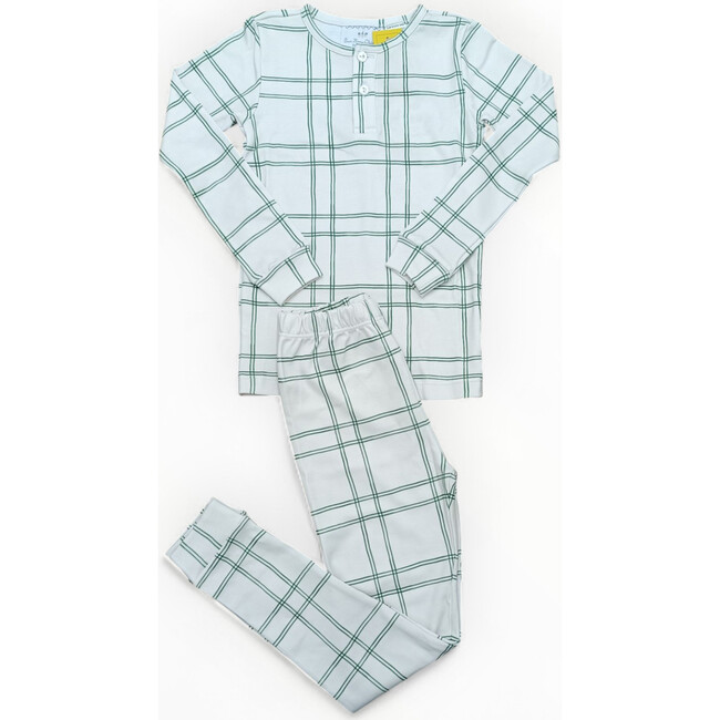 Boys Pajamas in Green Window Pane