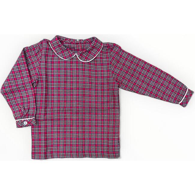Boys Peter Pan Shirt in Holiday Plaid