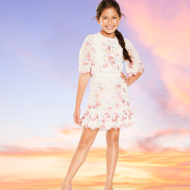 Scarlett Embroidered Mini Dress, Ivory