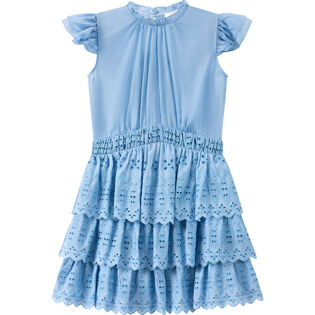 Rory Embroidered Mini Dress, Blue