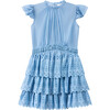 Rory Embroidered Mini Dress, Blue - Dresses - 1 - thumbnail
