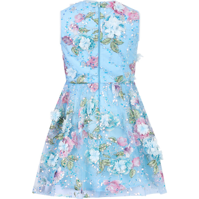 Rosaline Embroidered Mini Dress, Blue - Dresses - 3