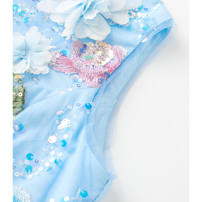 Rosaline Embroidered Mini Dress, Blue - Dresses - 4