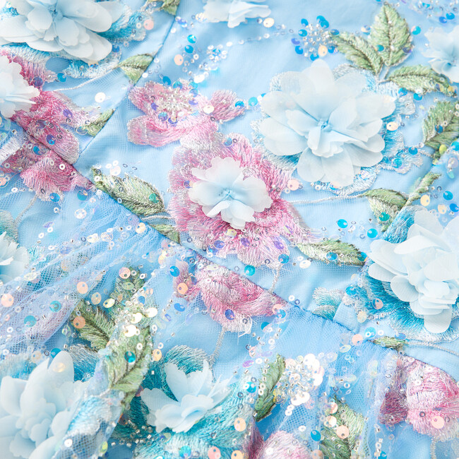 Rosaline Embroidered Mini Dress, Blue - Dresses - 6