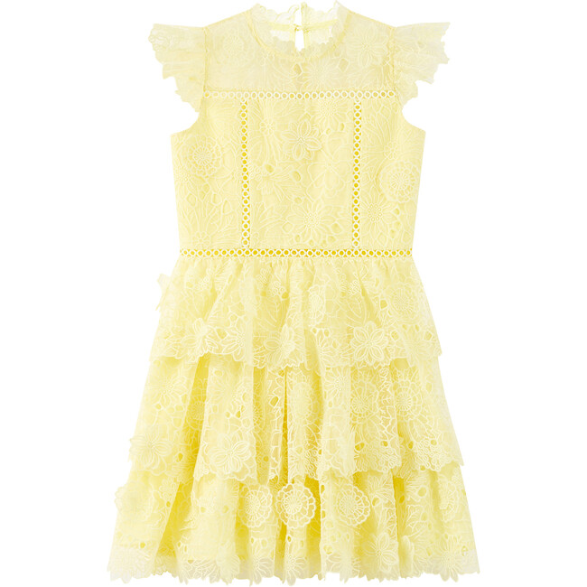 Prue Embroidered Mini Dress, Yellow