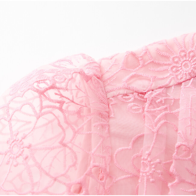 Prue Long Sleeve Embroidered Mini Dress, Pink - Dresses - 4