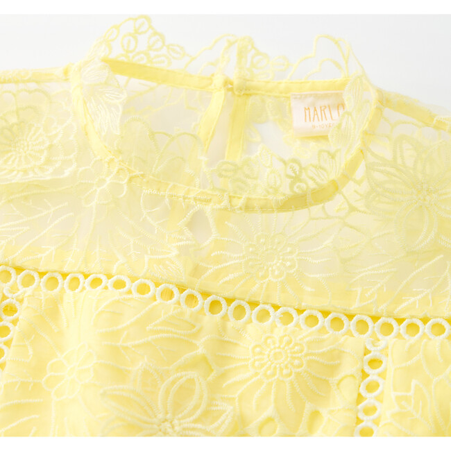 Prue Embroidered Mini Dress, Yellow - Dresses - 3