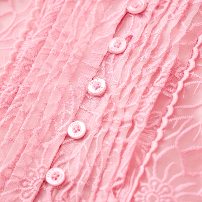 Prue Long Sleeve Embroidered Mini Dress, Pink - Dresses - 5