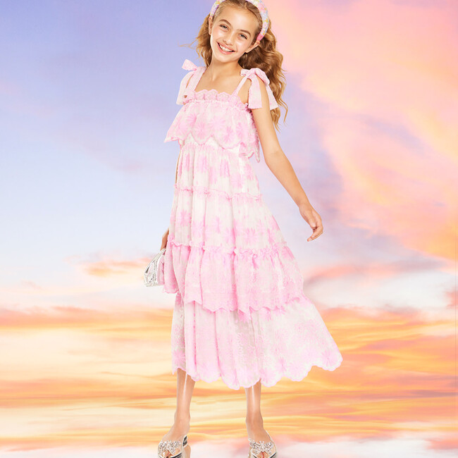 Lena Embroidered Maxi Dress, Pink