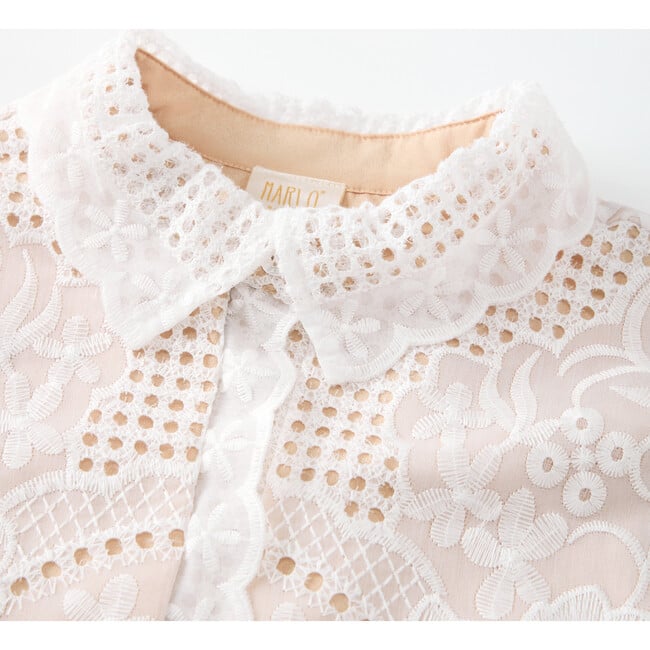 Leyla Lace Mini Dress, Ivory - Dresses - 3